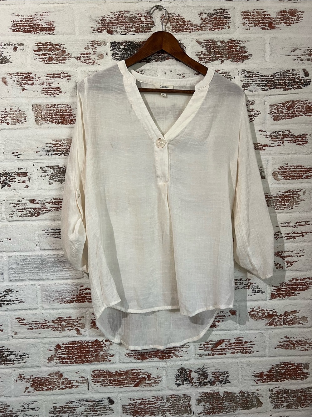 Como Blu Women's Lightweight Gauze Tunic Top - Size Small